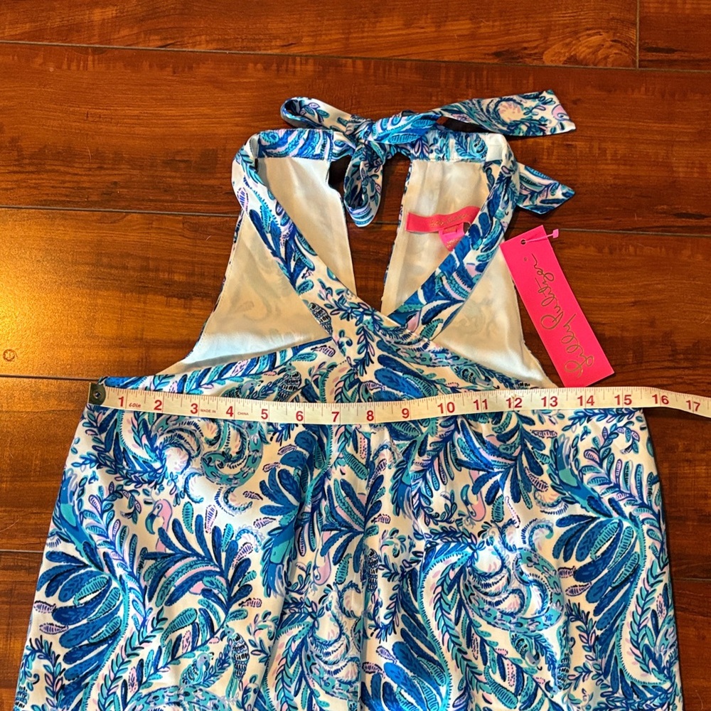 Lilly Pulitzer Blue and White Patterned Halter Top - Picture 4 of 8